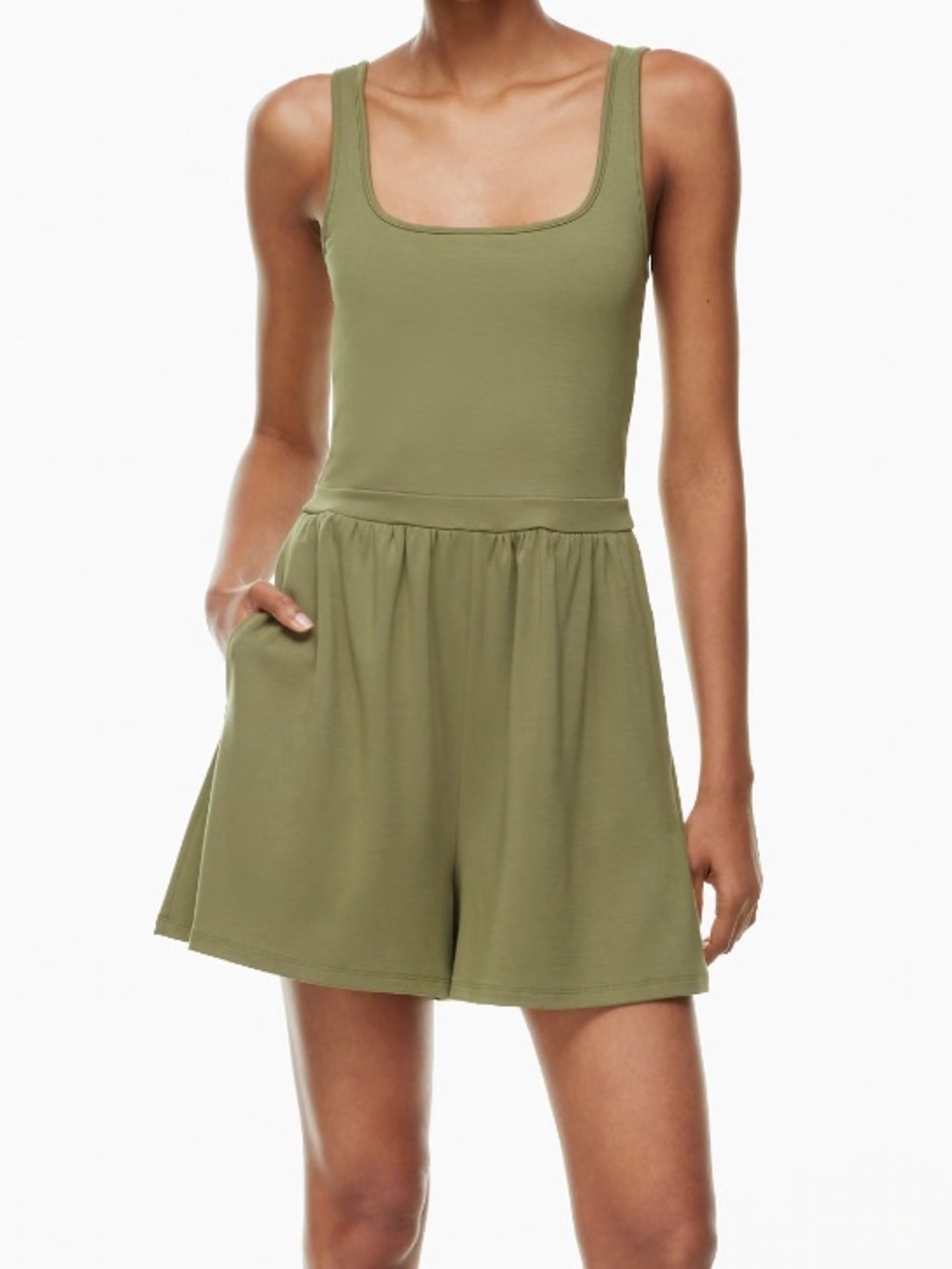 Aritzia Wilfred Olive Green Market Romper (Size M)
